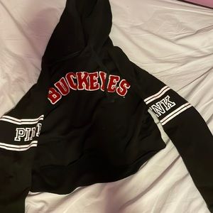 Pink Ohio state Buckeyes crop top sweater